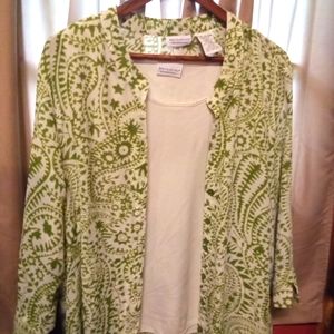White Stag long tunic shirt and camisole set